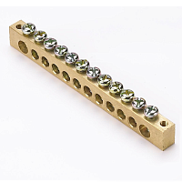 EKF Шина нулевая 8х12мм 125А 12 отверстий крепеж по краям латунь PROxima (sn0-125-12-k)