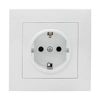 EKF Валенсия розетка 1-местная с/з 16А белая с защ. штор. EKF PROxima (EWR16-028-10)