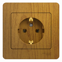 SCHNEIDER ELECTRIC GLOSSA Розетка с заземлением дуб в сборе (GSL000542)
