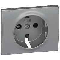 LEGRAND Galea Life Лицевая панель для розетки 2К+З со шторками алюминий (771321 )