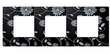 SIMON Рамка-декор на 3 поста для 2700630-03., S27Pl, черное & белое (2700637-802)