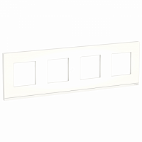 SCHNEIDER ELECTRIC Рамка UNICA PURE четырехпостовая горизонтальная матовое стекло/белый (NU600889)