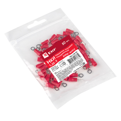 EKF Наконечник кольцевой изолированный НКИ 1.25-3  (50шт) (nki-1.25-3n) фото 4
