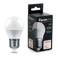 FERON Лампа светодиодная LED 9вт Е27 дневной матовый шар FERON .PRO OSRAM (LB-1409) (38082)