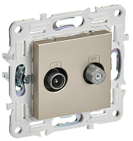 IEK SKANDY Розетка двойная TV+SAT SK-A13Sh шампань  (SK-AF20-O-K37)