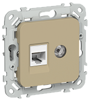 FLITE Розетка 2-местная RJ45/TV категория 5Е UTP РКТВ5е-2-0- хаки (FI-AK22-1-K59)