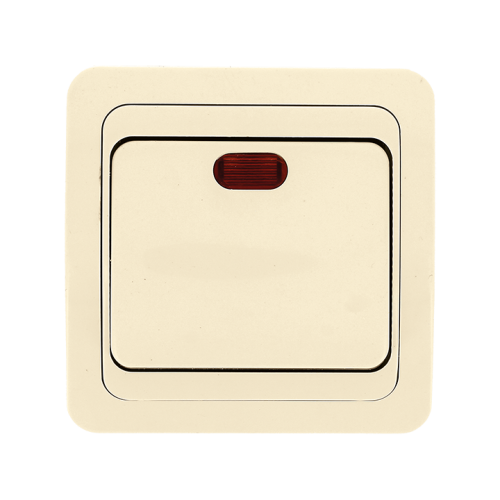 EKF Лондон Выключатель одноклавишный с индикатором 10А бежевый (EEV10-121-20) фото 2