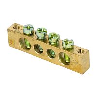 EKF Шина PEN ноль-земля 6х9мм 4 отверстия латунь крепеж по краям PROxima (sn0-63-04-k)