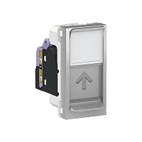 SCHNEIDER ELECTRIC Розетка UNICA MODULAR компьютерная RJ45 одиночная категория 6 STP 1 модуль алюминий (NU341630)