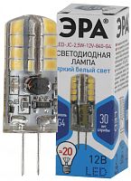 ЭРА Лампа светодиодная LED 2.5Вт JC 4000К G4 нейтральный капсула 12V (Б0033192)