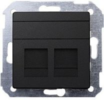 SIMON Адаптер на 2 RJ45 75542-30, шторки, S82, графит (82009-38)