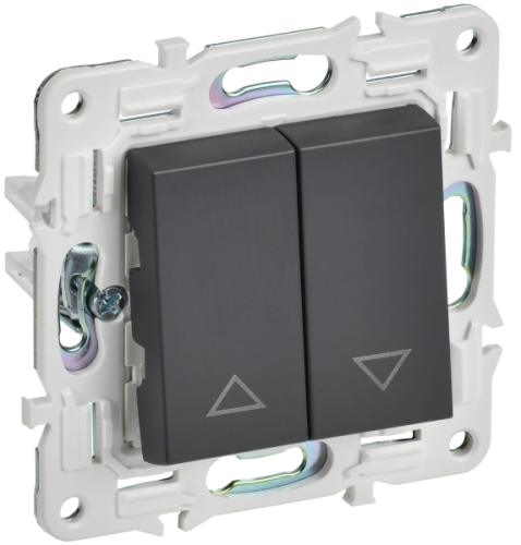 IEK SKANDY Выключатель жалюзи 10А SK-V12T титан  (SK-V15-0-10-K48)