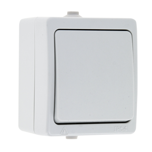 EKF Венеция Выключатель одноклавишный 10А IP54 белый (EVV10-021-10-54)