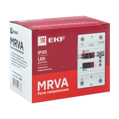 EKF Реле напряжения и тока с дисплеем MRVA 63A  PROxima (MRVA-63A) фото 2