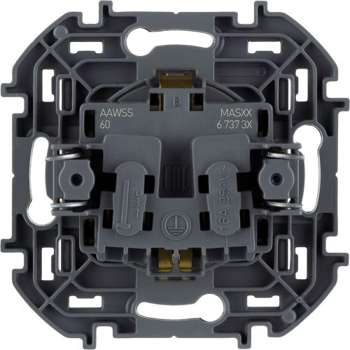 LEGRAND INSPIRIA Розетка с заземлением и интегрированными защитными шторками   для скрытого монтажа , цвет &quot;Антрацит&quot;. Максимальный ток 16 А, напряжение ~250В, максимальная мощность 3680 Вт.  (673733) фото 3