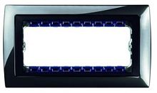 SIMON Рамка с суппортом на 8 узких модулей, S82C, вороненая сталь - графит (82884-67)