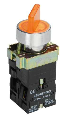 IEK Переключатель LAY5-BK2565 2 позиции желтый (BSW90-BK-2-K05)