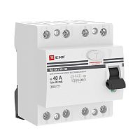 EKF Выключатель дифференциального тока  (УЗО) 4п 40А 30мА АС  PROxima (elcb-4-40-30-em-pro)