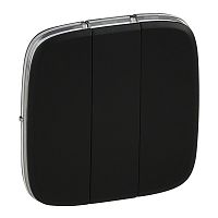 LEGRAND Valena ALLURE Лицевая панель для выключателя трехклавишного Антрацит (755038 )