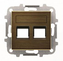 ABB Накладка для 2-х суппортов/разъёмов типа 2017... и/или 2018..., со шторками и полем для надписи, серия SKY, цвет античная ла (2CLA851820A1201)