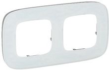 LEGRAND Valena ALLURE Рамка 2 поста Белое стекло универсальная (755542 )