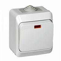 SCHNEIDER ELECTRIC ЭТЮД Выключатель одноклавишный наружный с подсветкой IP44 серый (BA10-045C)