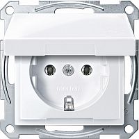 SCHNEIDER ELECTRIC Механизм розетки Schuko с крышкой белый (MTN2311-0325)