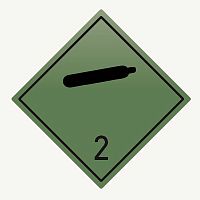 EKF Знак для маркировки опасных грузов 2.1 ''Невоспламеняющиеся, нетоксичные газы'' 250х250 мм, пленка самоклеящаяся ГОСТ 19433-88 (an-7-2-1)