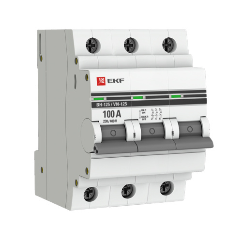 EKF Выключатель нагрузки ВН-125 3P 100А PROxima (SL125-3-100-pro)