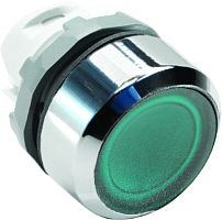 ABB Кнопка зеленая с фиксацией MP2-21G низкая с подсветкой (1SFA611101R2102)