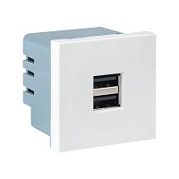EKF Розетка USB, сила тока 2.1 А (2 гнезда) без индикатора (E2MR2-20USB-10)