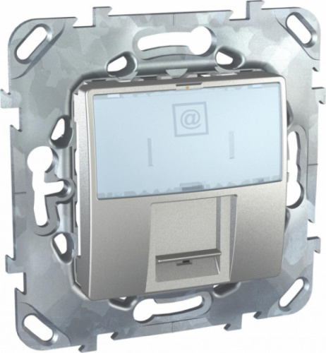 SCHNEIDER ELECTRIC UNICAtop Розетка компьютерная 1хRJ45 категория 6 с полем для надписи алюминий (MGU5.425.30ZD) SCHNEIDER ELECTRIC UNICAtop Розетка компьютерная 1хRJ45 категория 6 с полем для надписи алюминий (MGU5.425.30ZD)