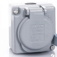 ABB Розетка Schuko в металлическом корпусе 2P+E IP44 с крышкой 10/16A 250В  (UJ 110/2)  (2CMA178338R1000)