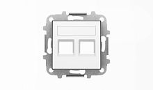 ABB Накладка для двух суппортов/разъемов типа 2017... и/или 2018... со шторками и полем для надписи SKY альпийский белый  (8518.2 BL)  (2CLA851820A1101)