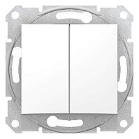 SCHNEIDER ELECTRIC Sedna Переключатель двухклавишный в рамку белый сх.6+6 (SDN0600121)