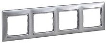 LEGRAND VALENA Рамка 4 поста горизонтальная алюминий (770154 )