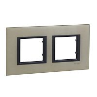 SCHNEIDER ELECTRIC РАМКА 2 ПОСТА ЛУННЫЙ АЛЮМИНИЙ (MGU68.004.7A2)