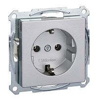SCHNEIDER ELECTRIC Sys M Розетка с заземлением без шторок алюминий SCHUKO (MTN2301-0460)