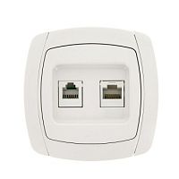 EKF Париж Розетка RJ45+Phone 1A 120В белая (ESK01-135-10)