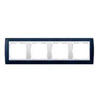 SIMON Рамка на 4 поста, S82, синяя - белый (82642-64)