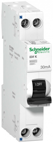 SCHNEIDER ELECTRIC Выключатель автоматический дифференциальный (АВДТ) 1п 16А 30мА 6кА С А iDif (A9D49616)