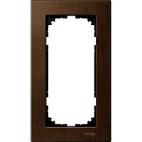 SCHNEIDER ELECTRIC Рамка 2 поста деревянная без перегородки орех (MTN4058-3473)