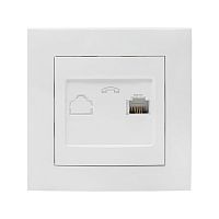 EKF Валенсия розетка телефонная RG-11 1-местная белая EKF PROxima (EWT01-034-10)