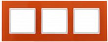 ЭРА Рамка на 3 поста, стекло,  Elegance, оранжевый+бел, 14-5103-22 (Б0034513)