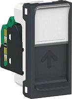 SCHNEIDER ELECTRIC Розетка UNICA MODULAR компьютерная RJ45 одиночная категория 5е UTP 1 модуль антрацит (NU341054)