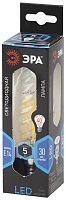 ЭРА Лампа светодиодная филаментная F-LED BTW-5W-840-E14  (филамент, свеча витая, 5Вт, нейтр, E14  (10/100 (Б0027936) ЭРА Лампа светодиодная филаментная F-LED BTW-5W-840-E14  (филамент, свеча витая, 5Вт, нейтр, E14  (10/100 (Б0027936)