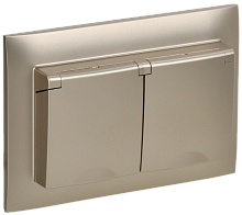 IEK SKANDY Розетка 2-местная и крышкой 16А в сборе IP44 SK-R12Sh шампань  (SK-R26-16-44-K37-F)