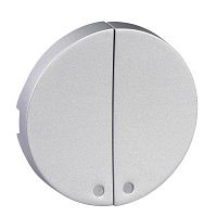 SCHNEIDER ELECTRIC ODACE КЛАВИША с окном подсветки, 2-клавишная   кнопка, АЛЮМИНИЙ (S53R298)