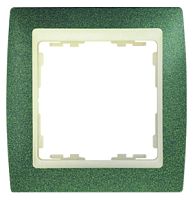 SIMON Рамка на 1 пост, S82, зеленая текстура - сл.кость (82714-65)