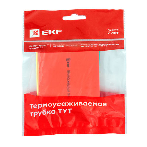 EKF Трубка термоусаживаемая ТУТ нг 40/20  (7 цветов по 3шт) 100мм  PROxima (tut-n-40) фото 4